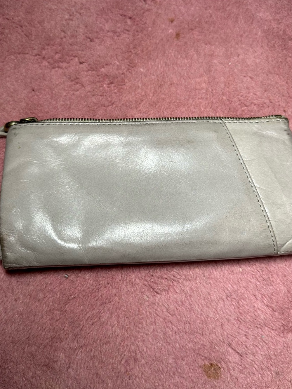 HOBO Cream Leather Frame Clutch with Gold Trim - Picture 5 of 6